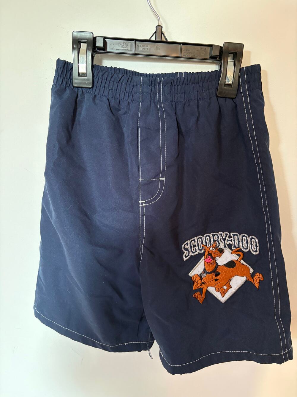 Vintage Scooby-Doo Boys Swim Trunks, Sz 7, Embroidered Patch, AS-IS Seam Repair